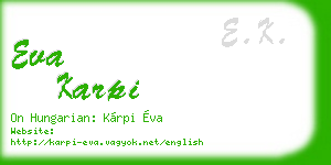 eva karpi business card